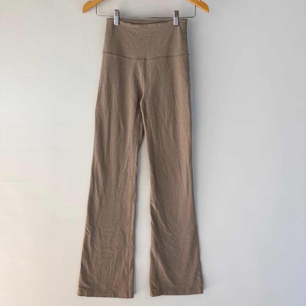 Beyond Yoga Spacedye Practice Bootcut Pants Women Size S Rosey Taupe Heather